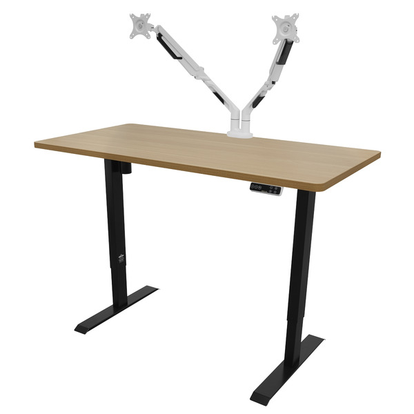 Sealey Dellonda Oak Electric Adjustable-Height Standing Desk with Memory, Quiet & Fast 1400 x 700mm