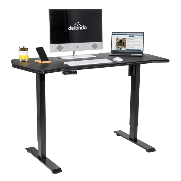 Sealey Dellonda Carbon Fibre Effect Electric Height Adjustable Standing Desk with Memory, Quiet, 1400 x 700mm