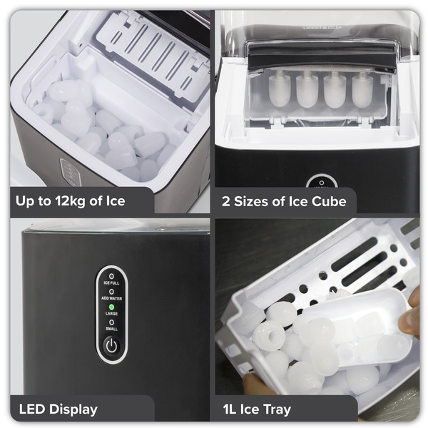 Sealey DH52 Baridi Ice Cube Maker with LED Display & 10 Minute Freeze