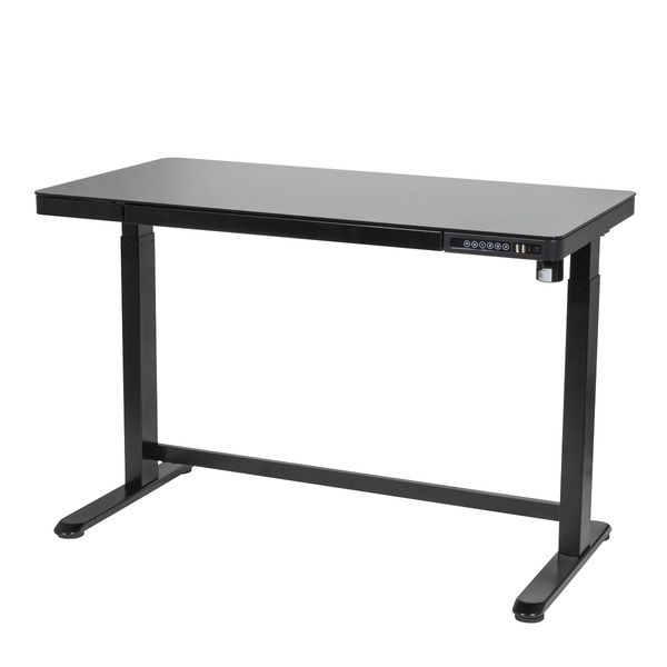Sealey Dellonda Single Motor Ultra-Quiet Electric Desk with Control Panel, USB Port & Drawer - Black Desktop