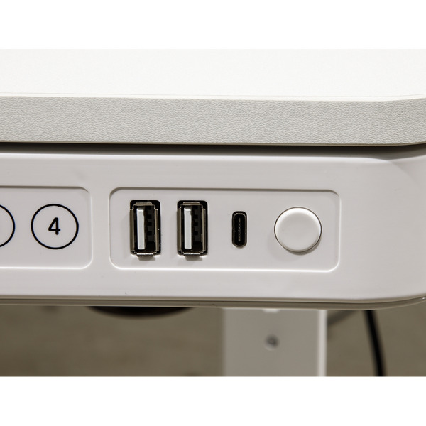 Sealey Dellonda Single Motor Ultra-Quiet Electric Desk with Control Panel, USB Port & Drawer - White Desktop