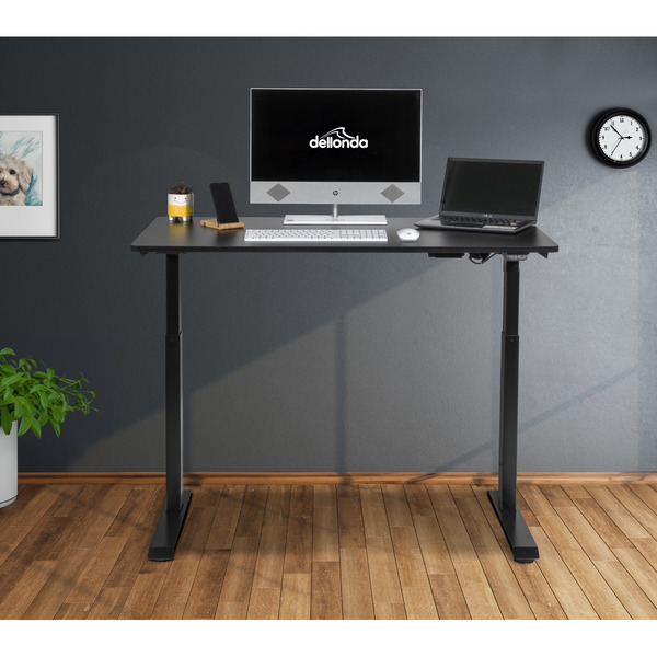 Sealey Dellonda Single Motor Ultra-Quiet Adjustable-Height Electric Sit/Stand Desk - Black Desktop