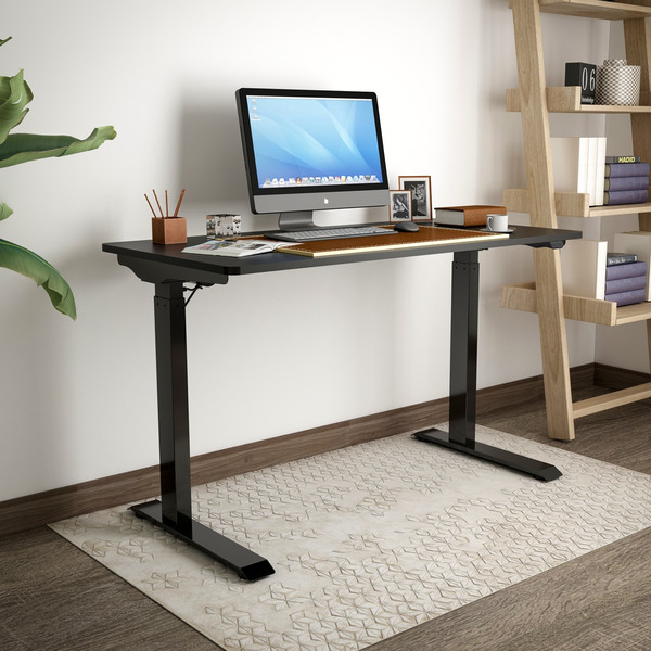 Sealey Dellonda Single Motor Ultra-Quiet Adjustable-Height Electric Sit/Stand Desk - Black Desktop