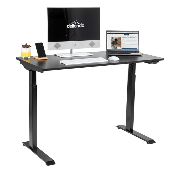 Sealey Dellonda Single Motor Ultra-Quiet Adjustable-Height Electric Sit/Stand Desk - Black Desktop