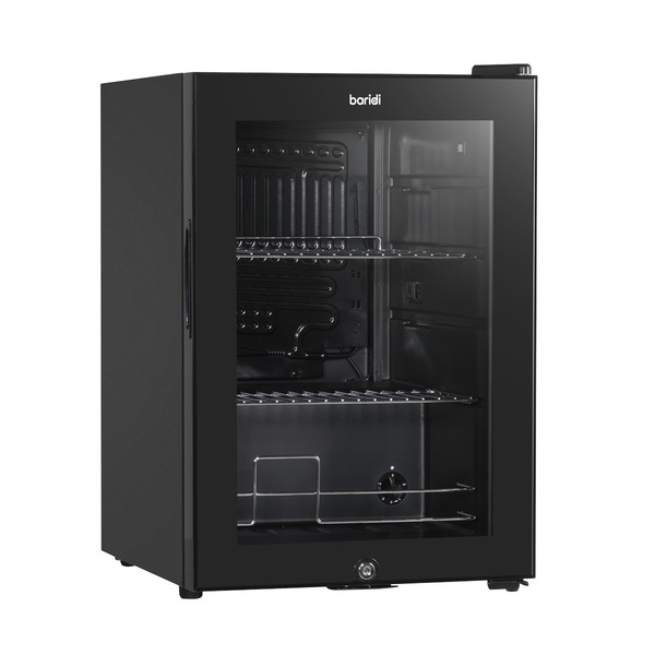 Sealey DH62 Baridi Beer & Drinks Fridge with LED Light, Black and Glass Door 60L