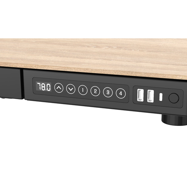 Sealey DH65 Dellonda Single Motor Ultra-Quiet Electric Desk with Control Panel, USB Port & Drawer - Oak Desktop