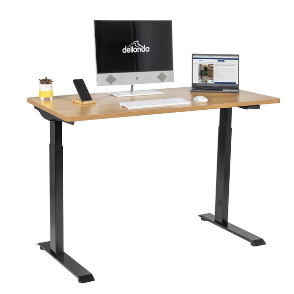 Sealey Dellonda Single Motor Ultra-Quiet Adjustable-Height Electric Sit/Stand Desk - Oak Desktop