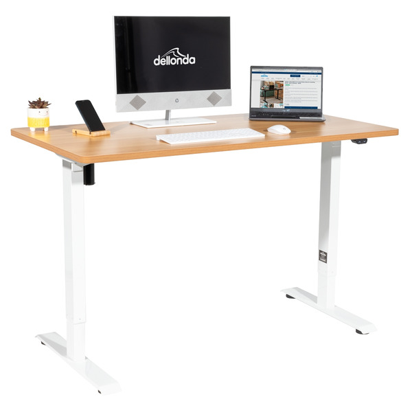 Sealey DH68 Dellonda Single Motor Ultra-Quiet Adjustable-Height Electric Sit/Stand Desk - Oak Desktop