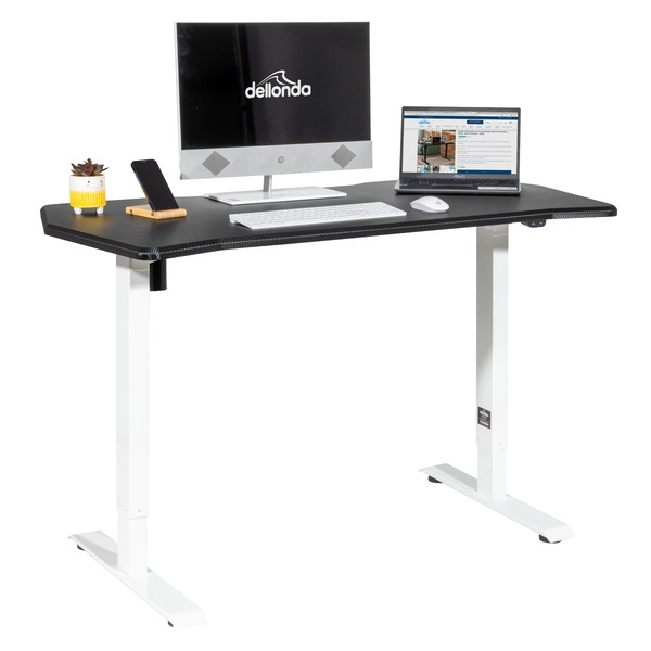 Sealey Dellonda Single Motor Ultra-Quiet Adjustable-Height Electric Sit/Stand Desk - Carbon Fibre Effect Desktop