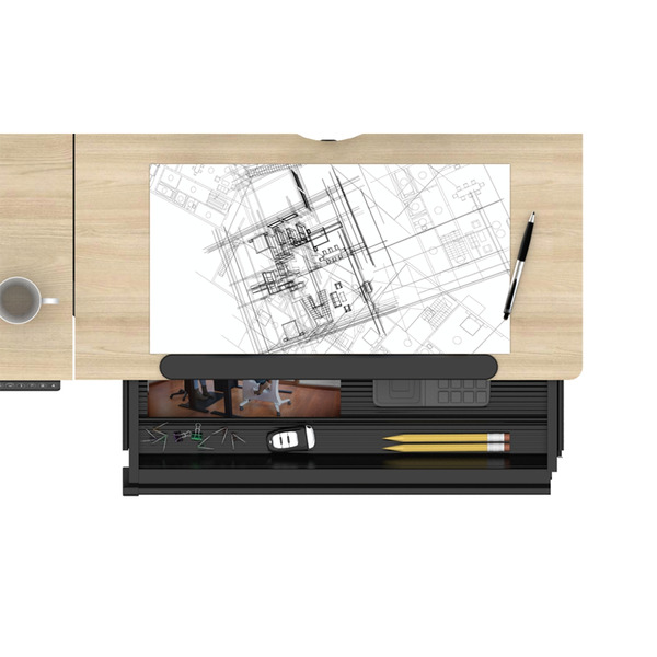 Sealey Dellonda Single Motor Ultra-Quiet Electric Adjustable Drawing Table with 40 Tilt, Drawer & Side Table