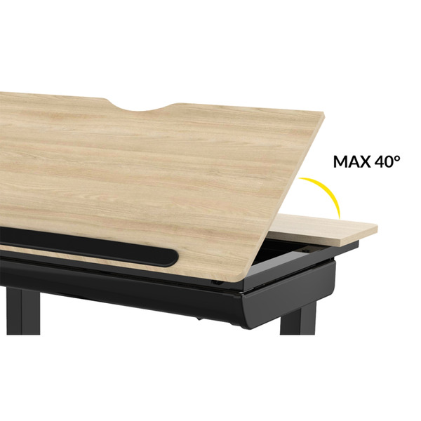 Sealey Dellonda Single Motor Ultra-Quiet Electric Adjustable Drawing Table with 40 Tilt, Drawer & Side Table