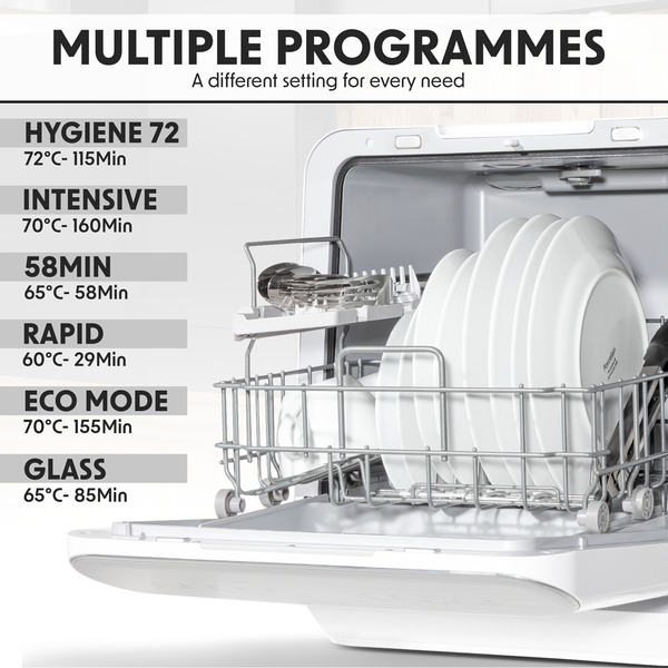 Baridi Tabletop Dishwasher 3 Place Settings 6L Capacity
