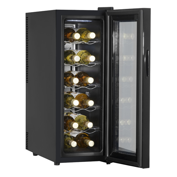 Baridi 12 Bottle Wine Fridge & Cooler - Black