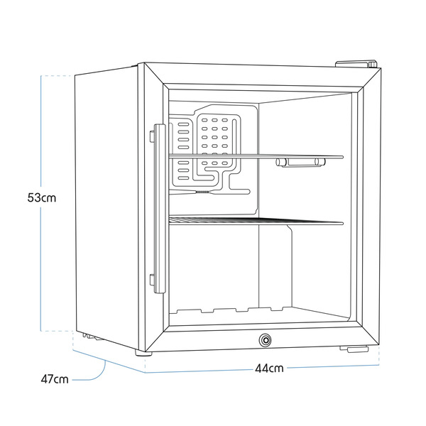 Sealey DH75 Baridi Mini Tabletop Beer & Drinks Fridge 50L Capacity - Stainless Steel