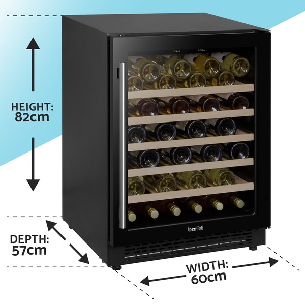 Baridi 54 Bottle Under-Counter/Freestanding Fridge & Cooler 60cm