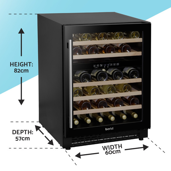 Sealey Baridi 46 Bottle Under-Counter/Freestanding Dual Zone Fridge & Cooler 60cm