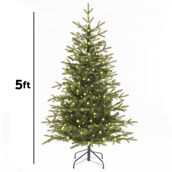 Sealey DH80 Dellonda Pre-Lit Hinged Christmas Tree with 190 Warm White LED Lights 5ft(150cm)