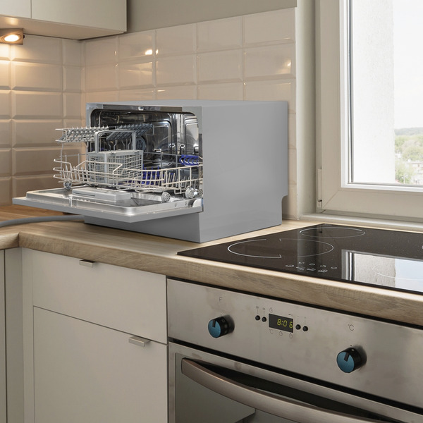 Sealey DH84 Baridi Tabletop Dishwasher 6 Place Settings 6.5L Capacity - Silver