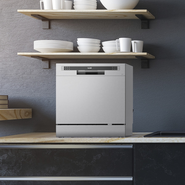 Baridi Tabletop Dishwasher 8 Place Settings 8L Capacity - Silver