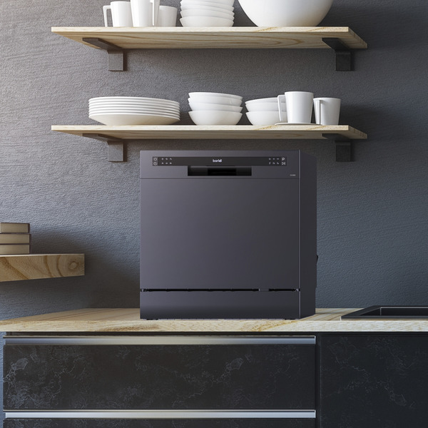 Baridi Tabletop Dishwasher 8 Place Settings 8L Capacity - Black