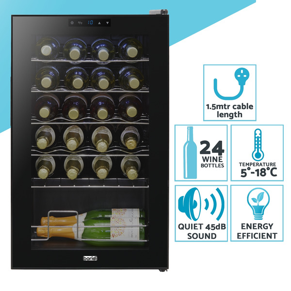Baridi 24 Bottle Tabletop Wine Fridge & Cooler