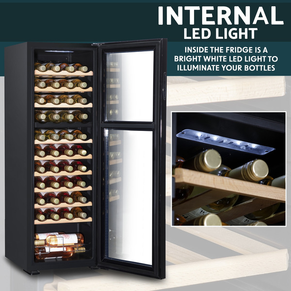 Baridi 44 Bottle Dual Zone Wine Fridge & Cooler