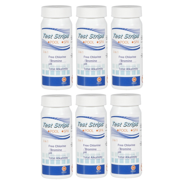 Sealey DL108 Dellonda 3-in-1 Chlorine, PH & Alkalinity Test Strips x50 Strips - Pack of 6