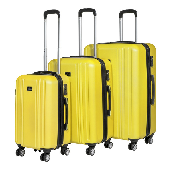 Sealey DL124 Dellonda Lightweight ABS Luggage Set with TSA Lock - Yellow