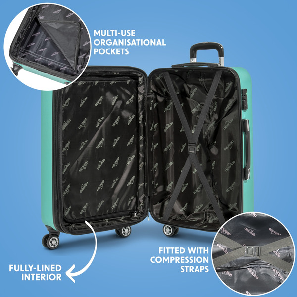 Sealey DL126 Dellonda Lightweight ABS Luggage Set with TSA Lock - Teal