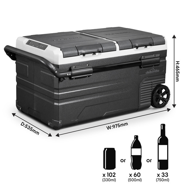 Dellonda Portable Fridge Freezer/Cool Box with LED Display 75L