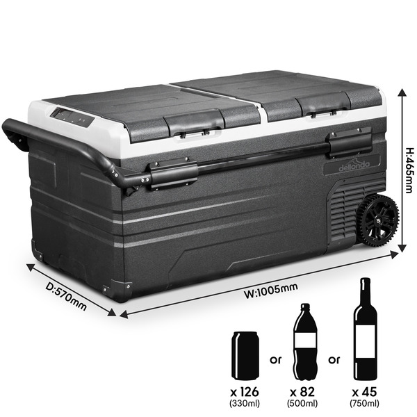 Dellonda Portable Fridge Freezer/Cool Box with LED Display 95L