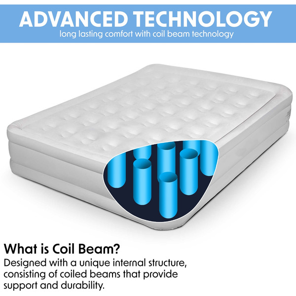 Sealey DL145 Dellonda Raised Air Bed with Removable Electric Pump & Storage Bag - Queen