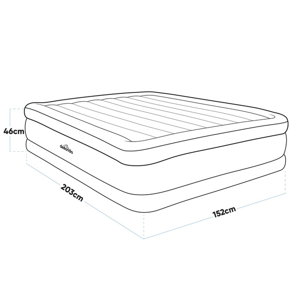 Sealey DL147 Dellonda Raised Air Bed with Built-in Electric Pump & Storage Bag - Queen