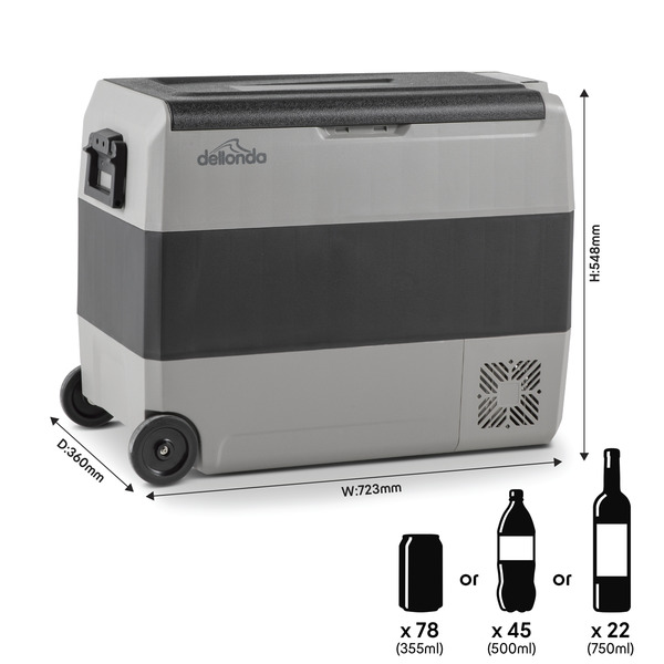 Sealey Dellonda Portable Fridge Freezer/Cool Box with LED Display 60L