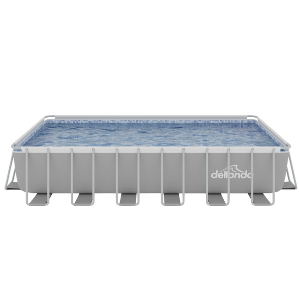 Sealey Dellonda Deluxe Steel Frame Rectangular Swimming Pool with Step Ladder & Filter Pump 25ft