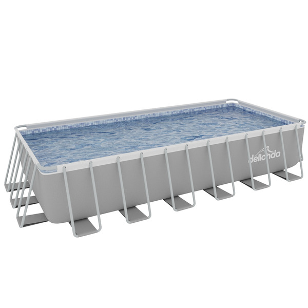 Sealey Dellonda Deluxe Steel Frame Rectangular Swimming Pool with Step Ladder & Filter Pump 25ft