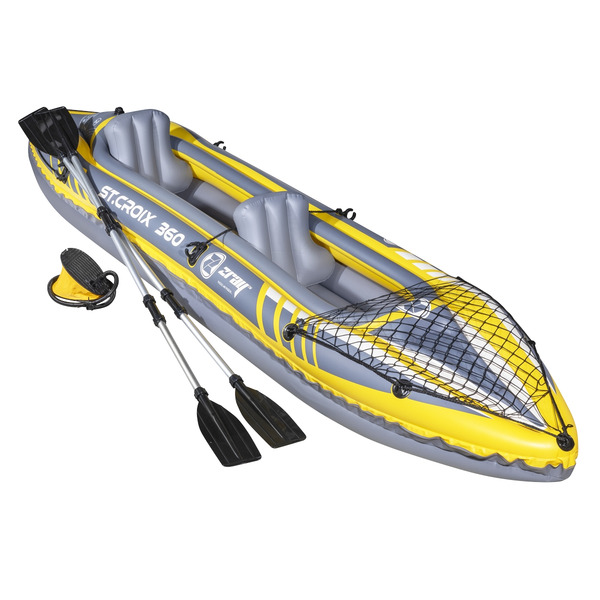 Sealey DL155 Dellonda Inflatable 2-Person Kayak/Canoe Set with Pump, Carry Bag & 2 Oars - Blue/Yellow/White