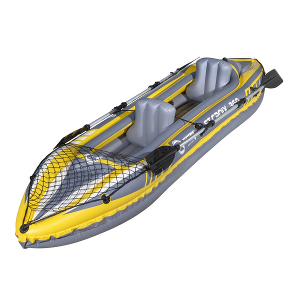 Sealey DL155 Dellonda Inflatable 2-Person Kayak/Canoe Set with Pump, Carry Bag & 2 Oars - Blue/Yellow/White