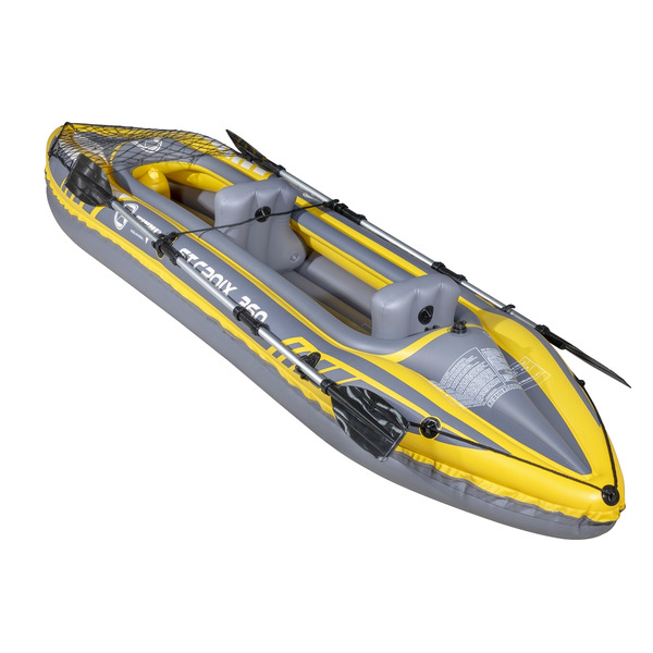 Sealey DL155 Dellonda Inflatable 2-Person Kayak/Canoe Set with Pump, Carry Bag & 2 Oars - Blue/Yellow/White