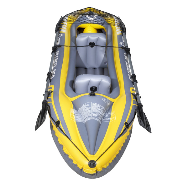 Sealey DL155 Dellonda Inflatable 2-Person Kayak/Canoe Set with Pump, Carry Bag & 2 Oars - Blue/Yellow/White