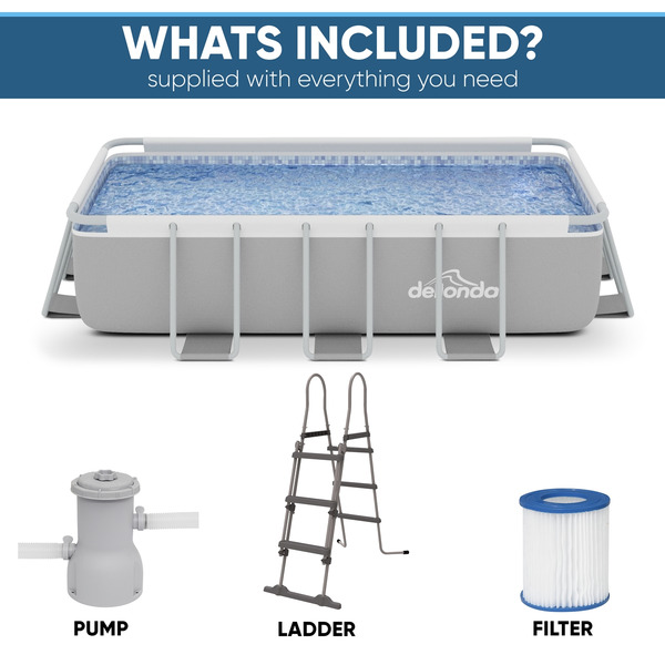 Sealey Dellonda Deluxe Steel Frame Swimming Pool with Filter Pump 13ft