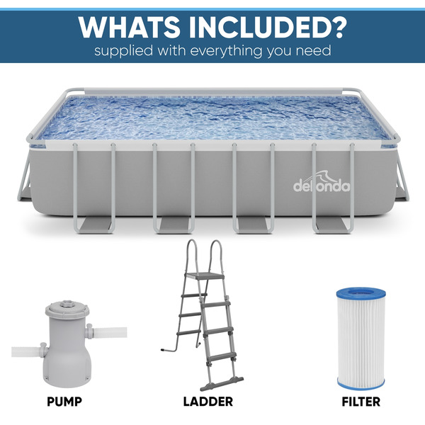 Sealey Dellonda Deluxe Steel Frame Swimming Pool with Filter Pump 18ft
