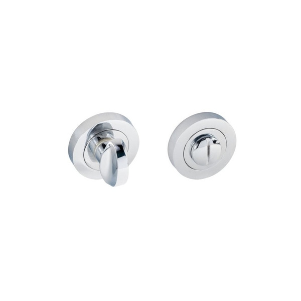 Eclipse Bathroom Thumbturn & Release Set - 52 x 8mm - Polished Chrome Plate - JC62499