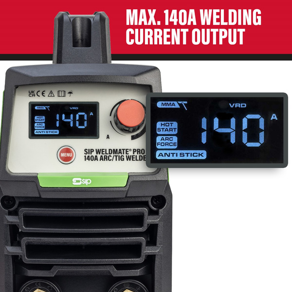 SIP WELDMATE PRO 140A ARC/TIG Inverter Welder - 05690