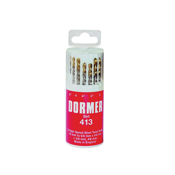 Dormer DORA094419 A094 No.419 HSS TiN Coated Drill Set of 19 1.00mm-10.00mm x 0.5mm
