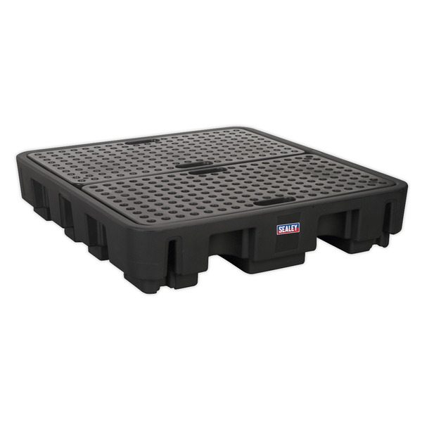 Sealey 4 Drum Polyethylene Barrel Bund/Spill Pallet 1380 x 1290 x 280mm