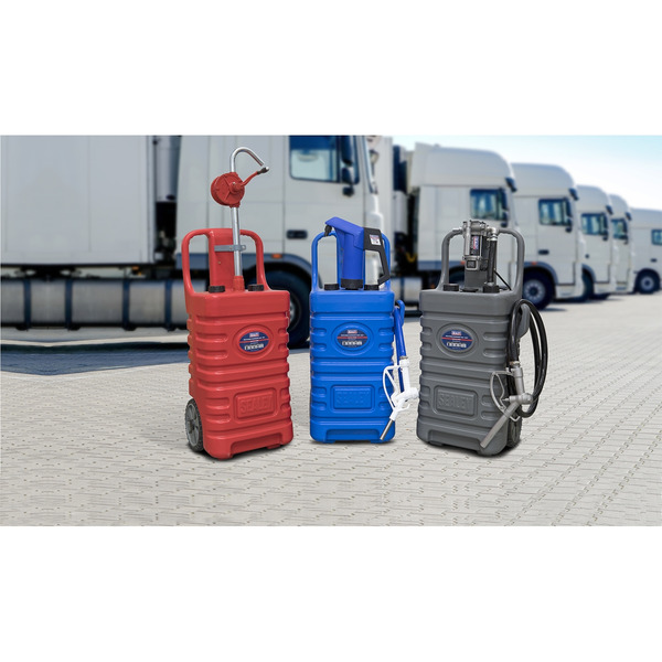 Mobile Dispensing Tank with Oil Rotary Pump 55L - Red