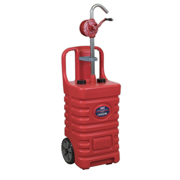 Mobile Dispensing Tank with Oil Rotary Pump 55L - Red