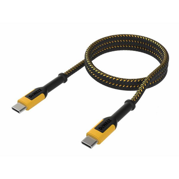 DEWALT DWT1310006 Telecoms USB C to USB C 100W Reinforced Charging Cable 1.2m (4ft)