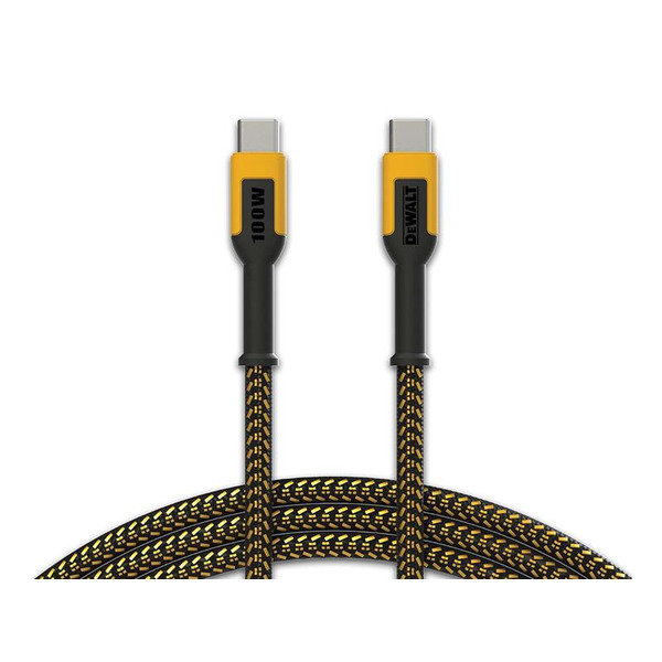 DEWALT DWT1310006 Telecoms USB C to USB C 100W Reinforced Charging Cable 1.2m (4ft)